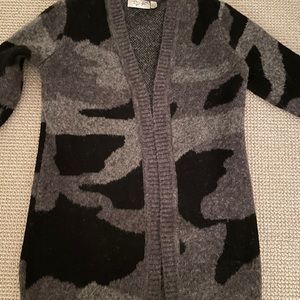 RD Style Black & Gray Open-Front Women's Sweater Cardigan